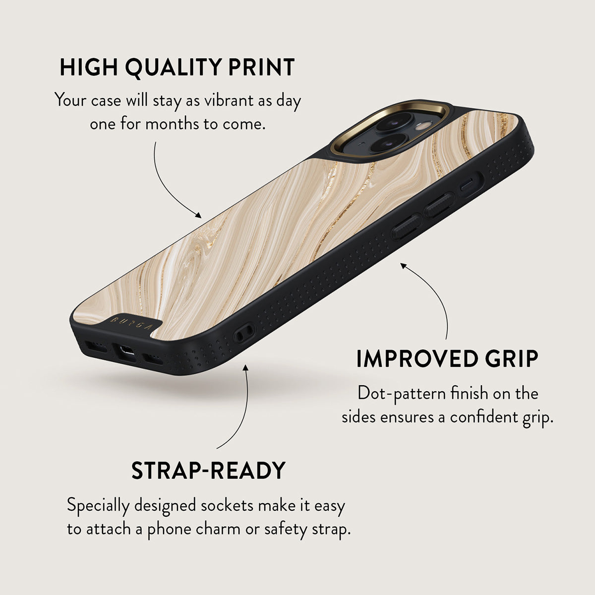 Full Glam - Beige iPhone 15 Case