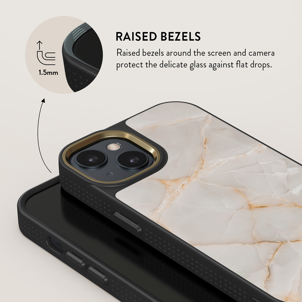 Vanilla Sand - Marble iPhone 15 Case