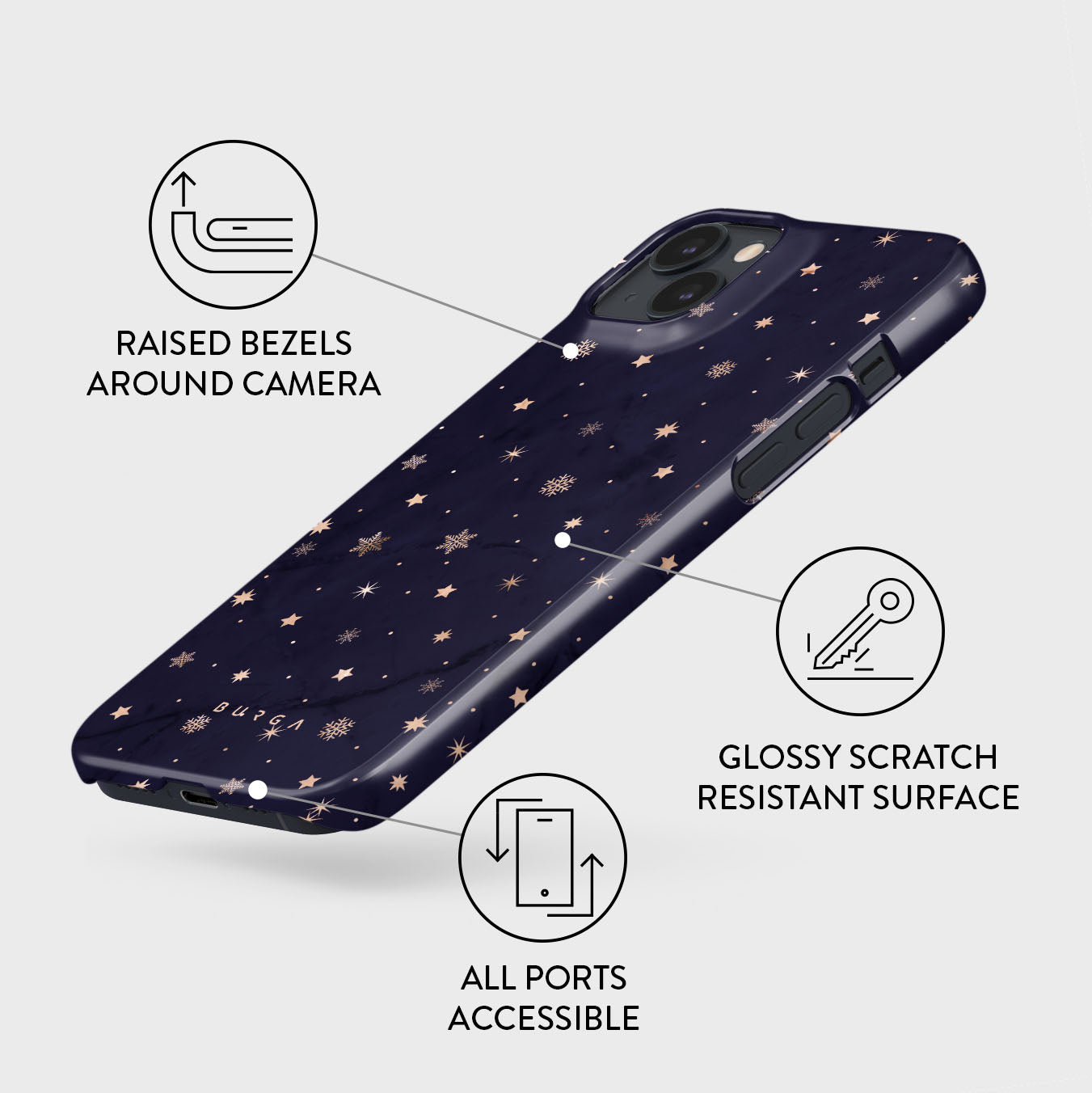 Midnight Kiss - Star iPhone 15 Case