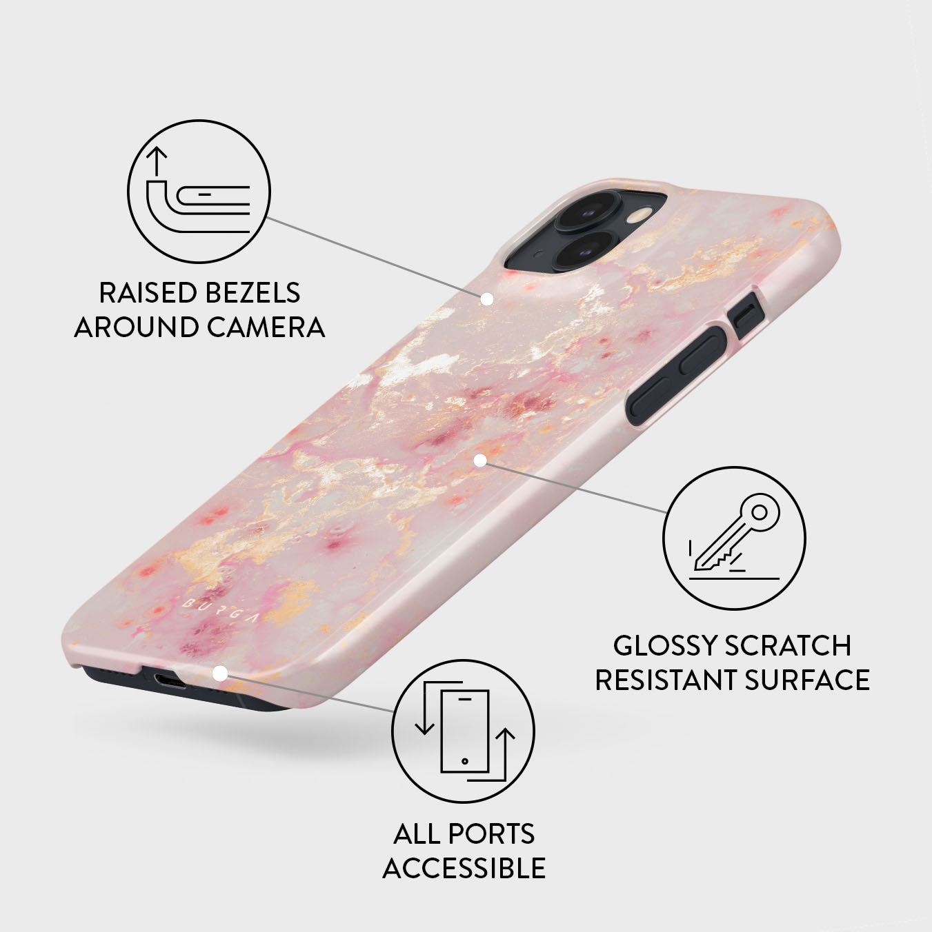 Golden Coral - Pink iPhone 15 Case