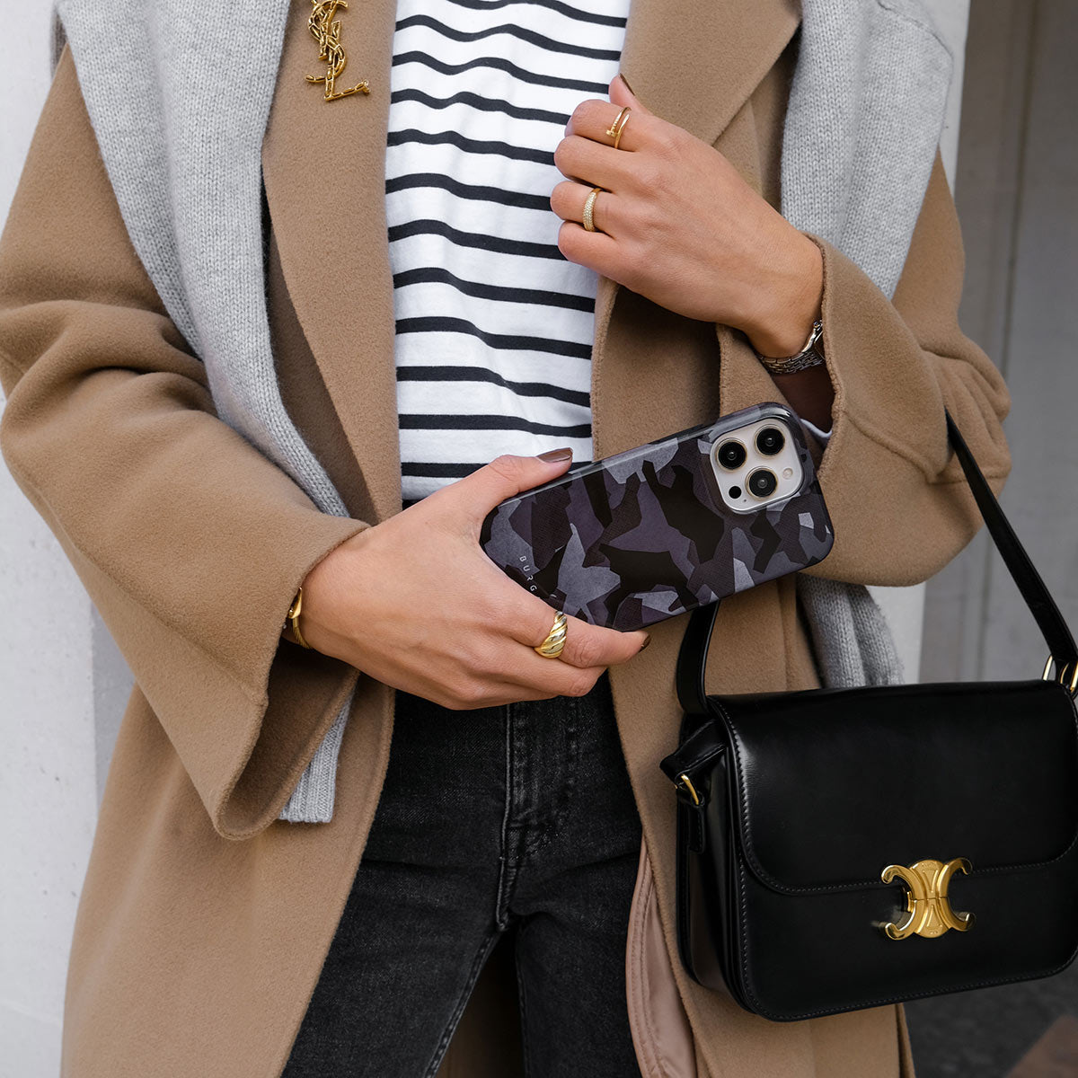 Night Black Camouflage - iPhone 15 Case