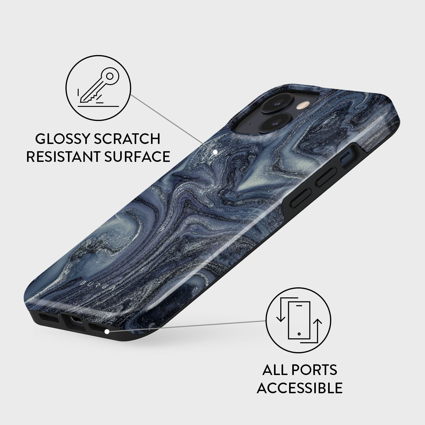 Navy Trench - Blue iPhone 15 Case