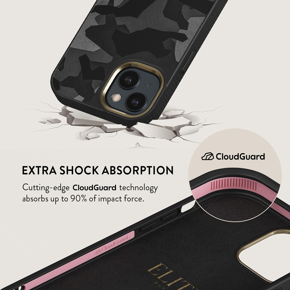 Night Black Camouflage - iPhone 15 Case
