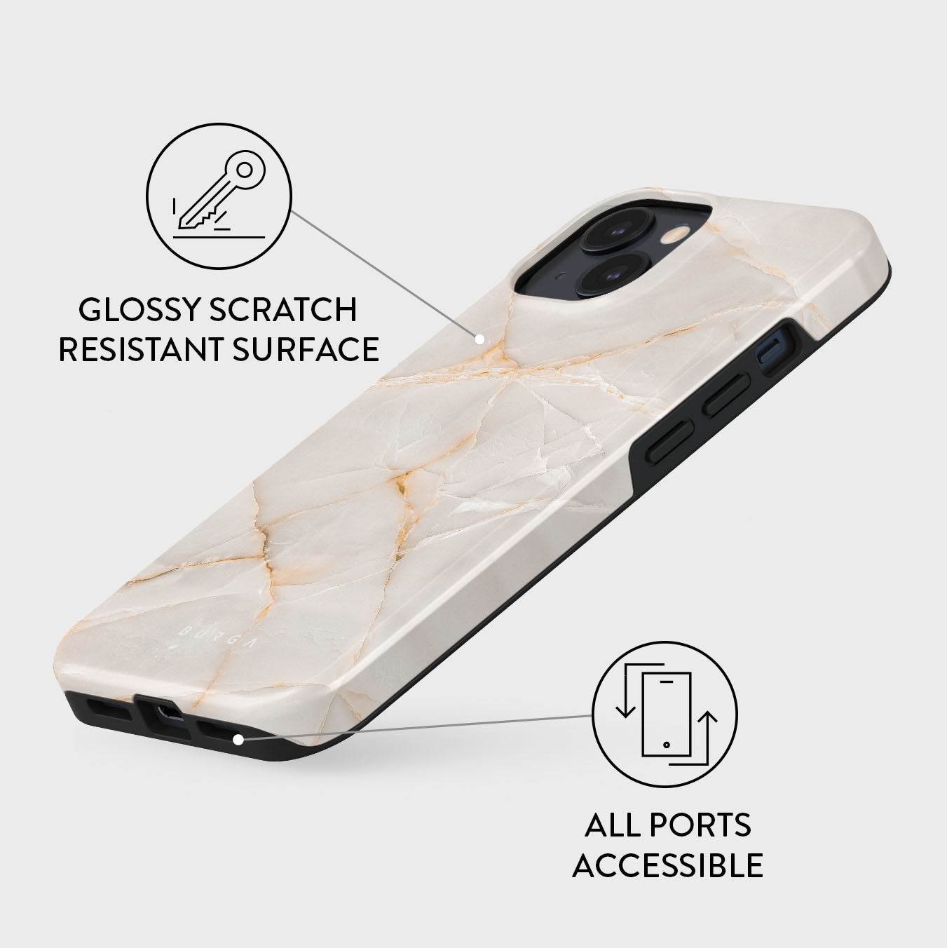 Vanilla Sand - Marble iPhone 15 Case