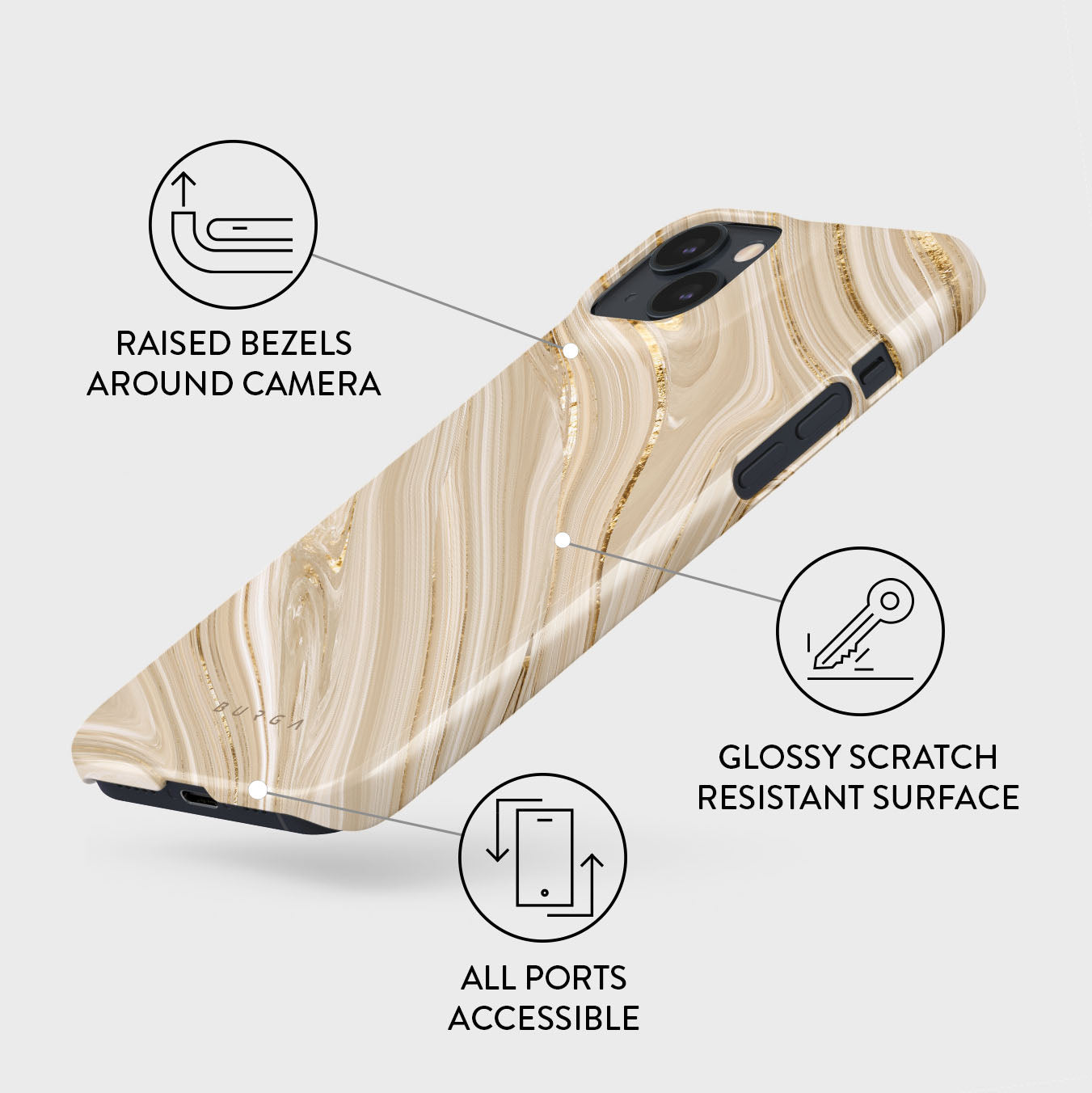 Full Glam - Beige iPhone 15 Case