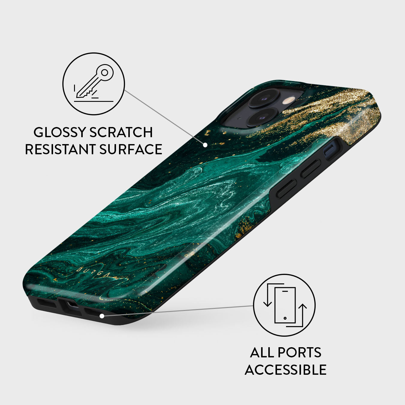 Emerald Pool - Elegant iPhone 15 Case