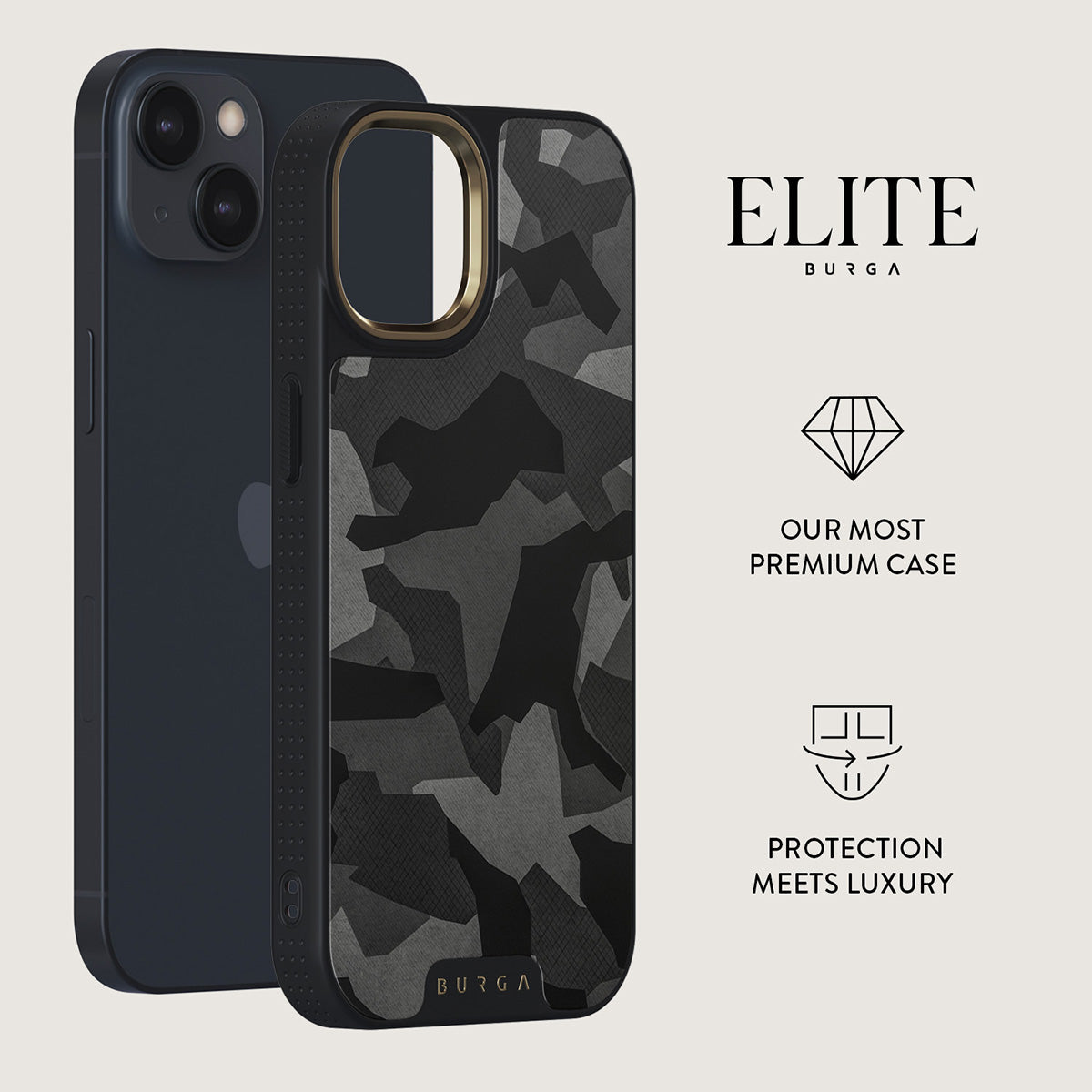 Night Black Camouflage - iPhone 15 Case