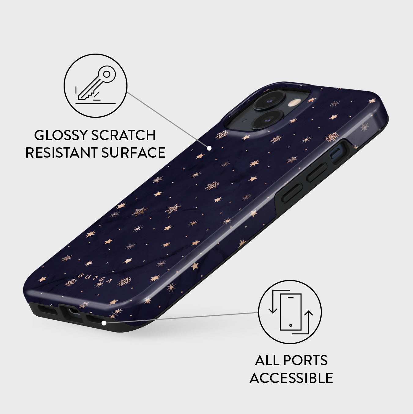 Midnight Kiss - Star iPhone 15 Case